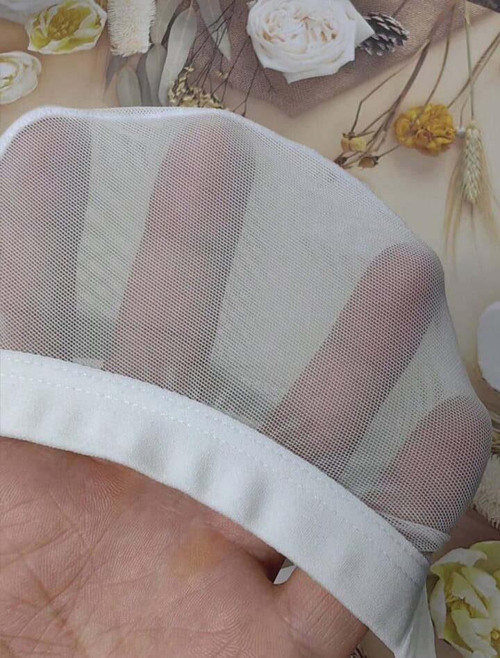 Men's Lingerie White & Red Elastic Mesh Thong